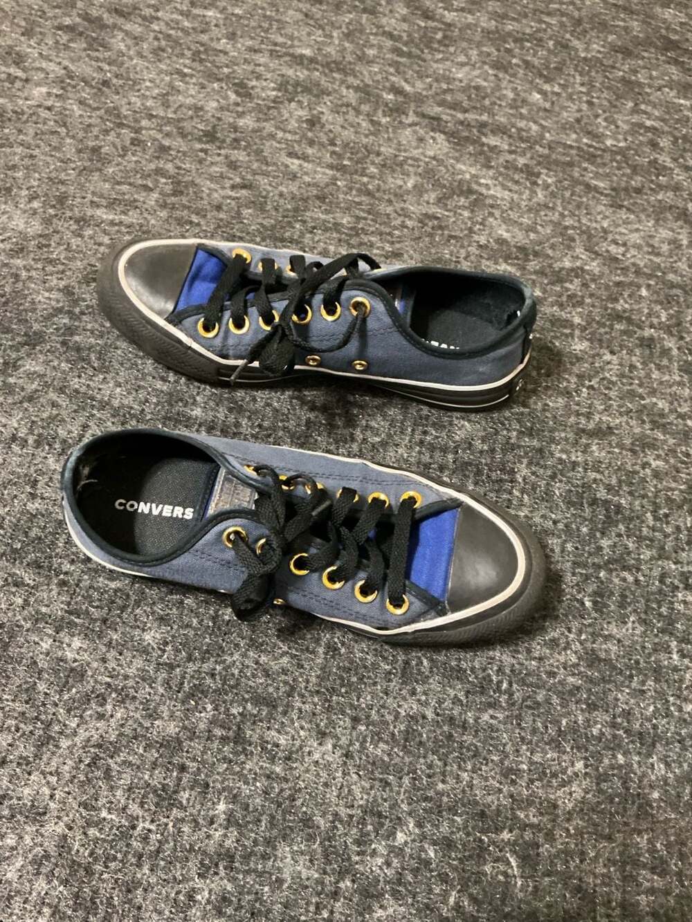 Converse Chuck Taylor All Star Low Top Blue and Black Canvas Sneakers - Picture 4 of 6